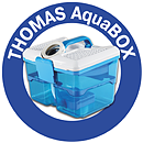 Знак водяного фильтра THOMAS AquaBOX, контейнер аквабокса в синем кружке
