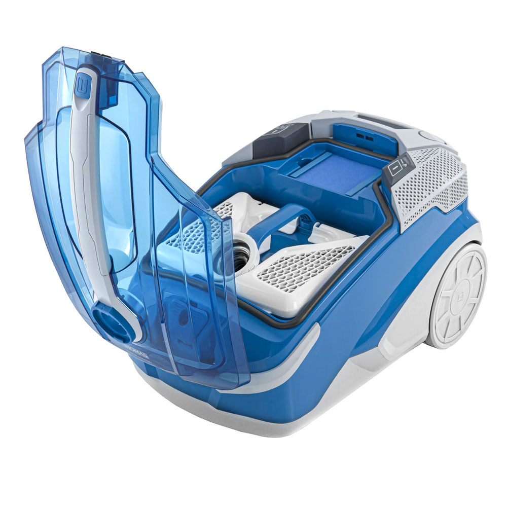 Sky XT з відкритою кришкою, фільтр AquaBOX Пилосос THOMAS Sky XT з відкритою кришкою, водяний фільтр AquaBOX та моторозахисний фільтр