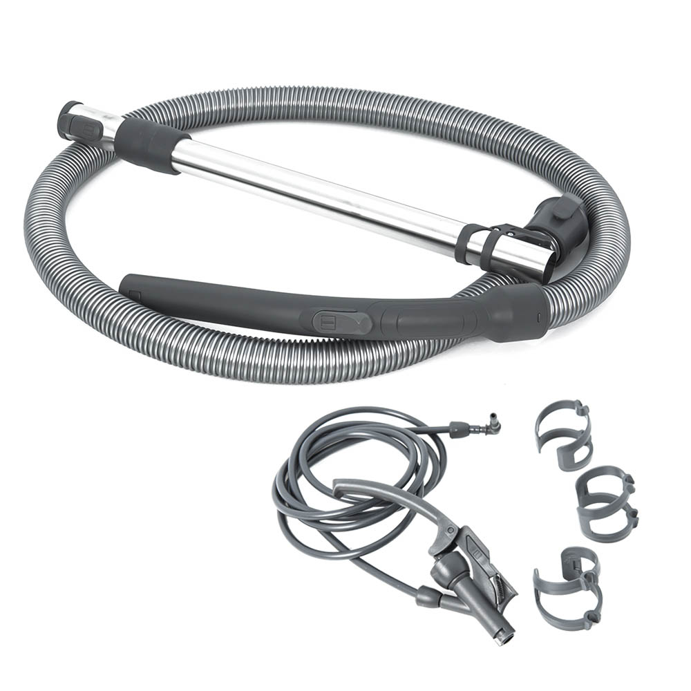 Гнучкий всмоктувальний шланг, телескопічна труба з нержавіючої сталі, система розпилення з кліпсами для кріплення 