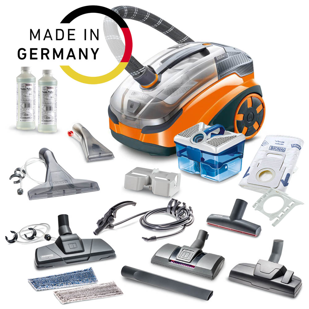 Pet&Family Parquet Pro, AquaBOX water filter and HEPA bag, nozzles for different surfaces, hose, tubes, cleaning concentrate