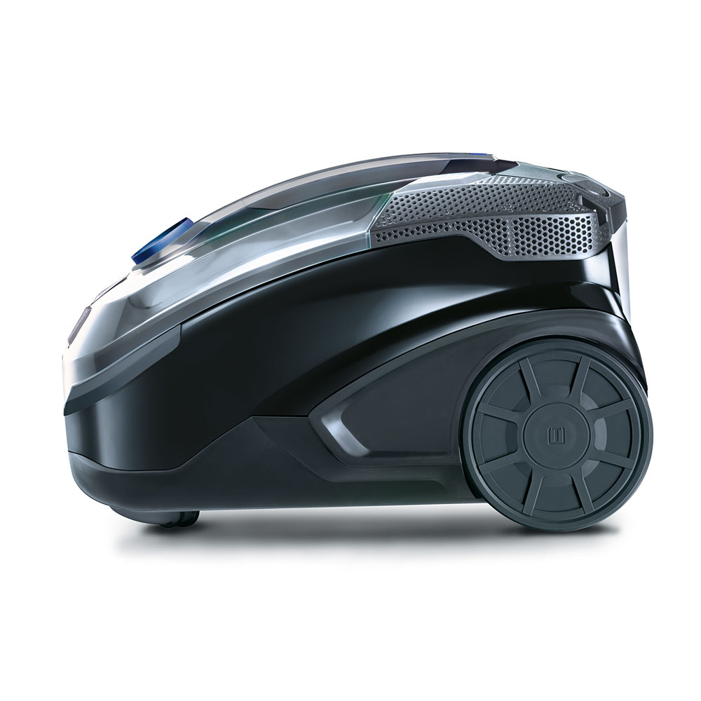 Моющий пылесос с AquaBOX THOMAS Nero AquaStealth, вид сбоку, стильный черный корпус